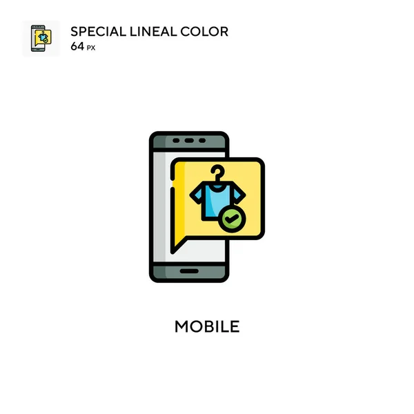 Mobile Soecial Lineal Color Vector Icon Illustration Symbol Design Template — Stock Vector