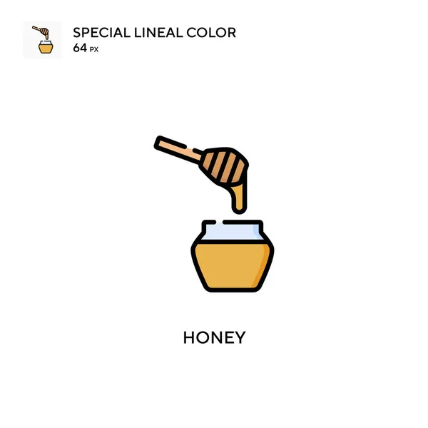 蜂蜜的线形彩色矢量图标 Web移动Ui元素的说明性符号设计模板 — 图库矢量图片