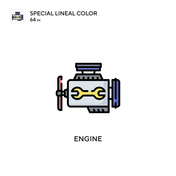 Engine Soecial Lineal Color Vector Icon Illustration Symbol Design Template — Stock Vector