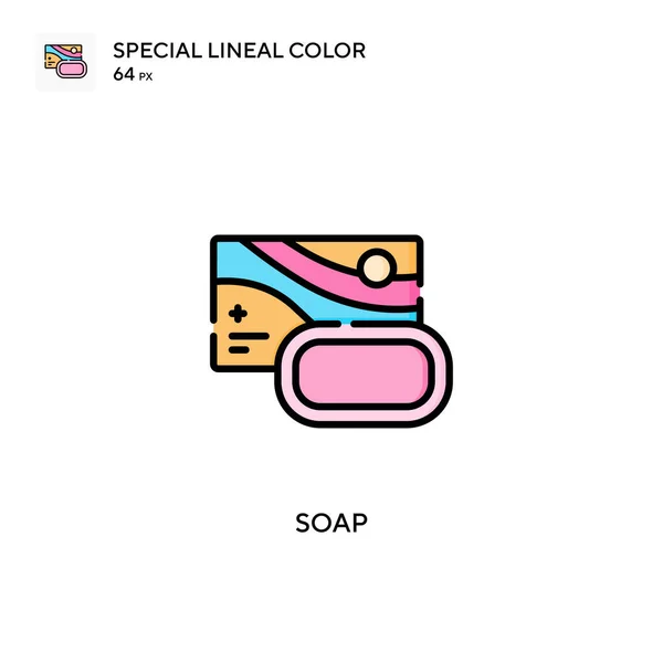 Jabón Soecial Lineal Icono Vector Color Plantilla Diseño Símbolo Ilustración — Archivo Imágenes Vectoriales