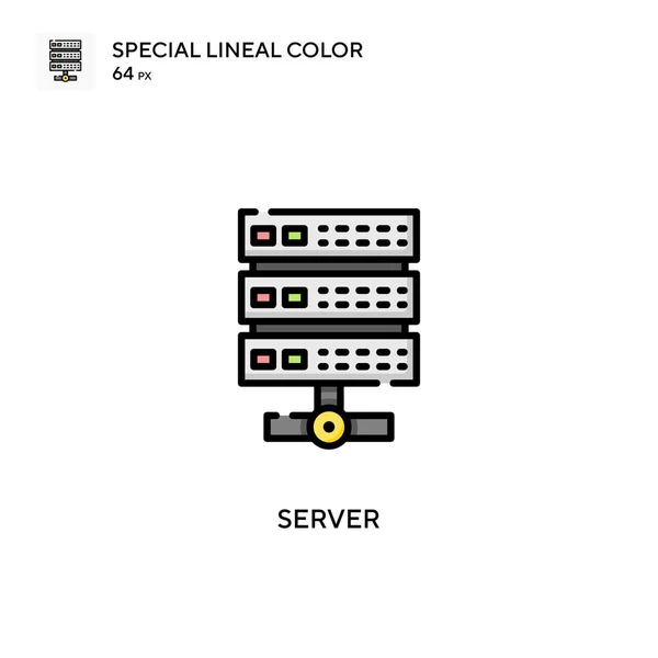 Servidor Soecial Icono Vector Color Lineal Plantilla Diseño Símbolo Ilustración — Archivo Imágenes Vectoriales