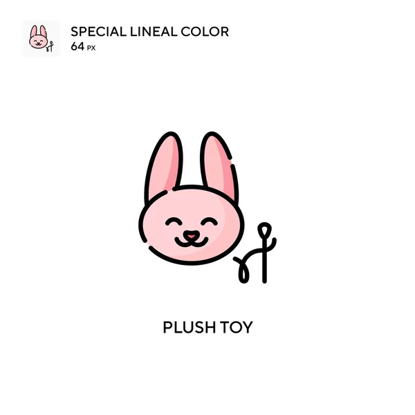 毛绒玩具的线形彩色矢量图标 Web移动Ui元素的说明性符号设计模板 — 图库矢量图片