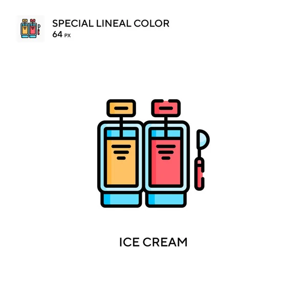 Ice Cream Soecial Lineal Color Vector Icon Illustration Symbol Design — Stock Vector