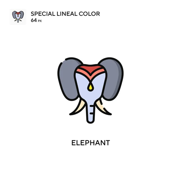 Elefante Soecial Lineal Icono Vector Color Plantilla Diseño Símbolo Ilustración — Vector de stock