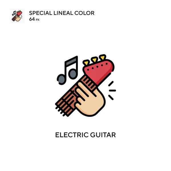 Elektromos Gitár Soecial Lineáris Szín Vektor Ikon Illusztráció Szimbólum Design — Stock Vector