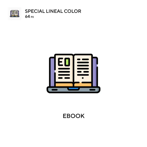 Ebook Soecial Lineal Color Vector Icon Illustration Symbol Design Template — Stock Vector