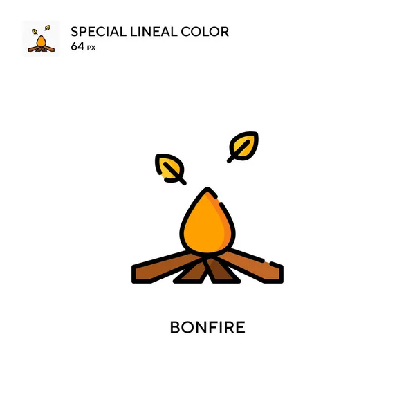 Icône Vectorielle Couleur Linéaire Soecial Bonfire Modèle Conception Symbole Illustration — Image vectorielle