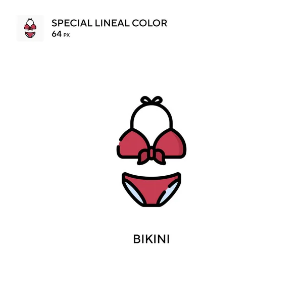 Bikini Soecial Lineal Color Vector Icon Illustration Symbol Design Template — Stock Vector