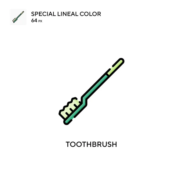 Cepillo Dientes Soecial Lineal Icono Vector Color Plantilla Diseño Símbolo — Vector de stock