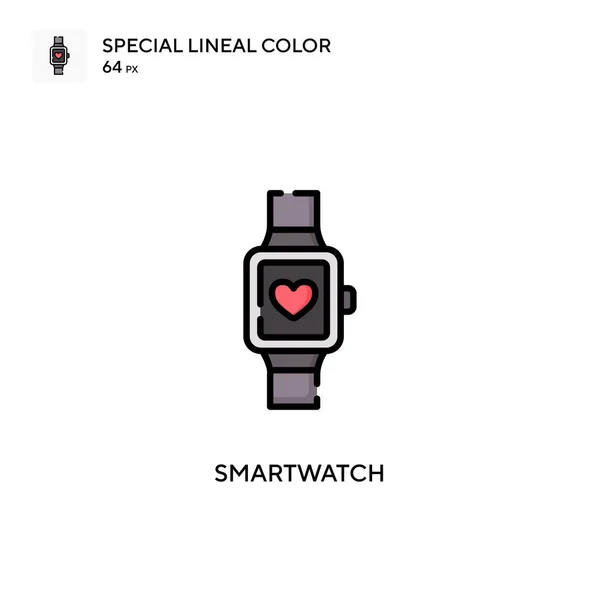Smartwatch Soecial Lineal Kleur Vector Pictogram Illustratie Symbool Ontwerp Sjabloon — Stockvector