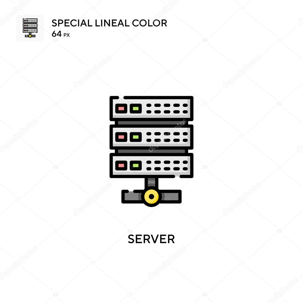 Server soecial lineal color vector icon. Illustration symbol design template for web mobile UI element.