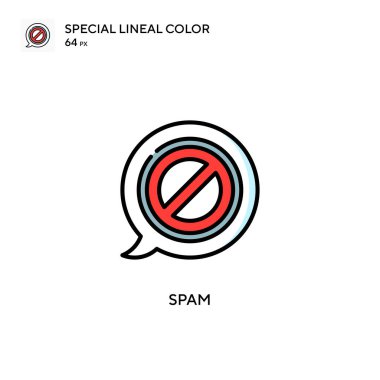 Spam özel doğrusal renk vektör simgesi. Web mobil UI ögesi için resimleme sembolü tasarım şablonu.