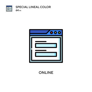 Çevrimiçi Özel Doğrusal Renk Vektörü simgesi. Web mobil UI ögesi için resimleme sembolü tasarım şablonu.