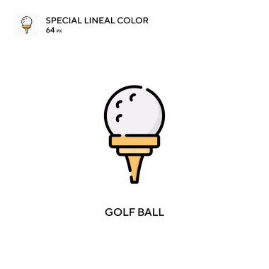 Golf topu özel doğrusal renk vektör simgesi. Web mobil UI ögesi için resimleme sembolü tasarım şablonu.