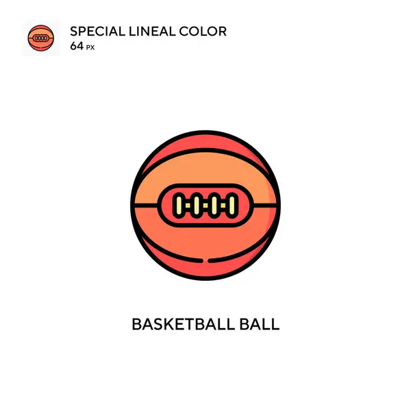Basketbal Speciální Lineární Barevný Vektor Ikony Šablona Návrhu Symbolu Ilustrace — Stockový vektor
