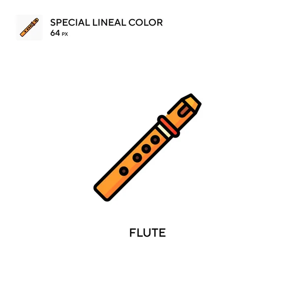 Flute Special Linjal Färg Vektor Ikon Illustration Symbol Design Mall — Stock vektor