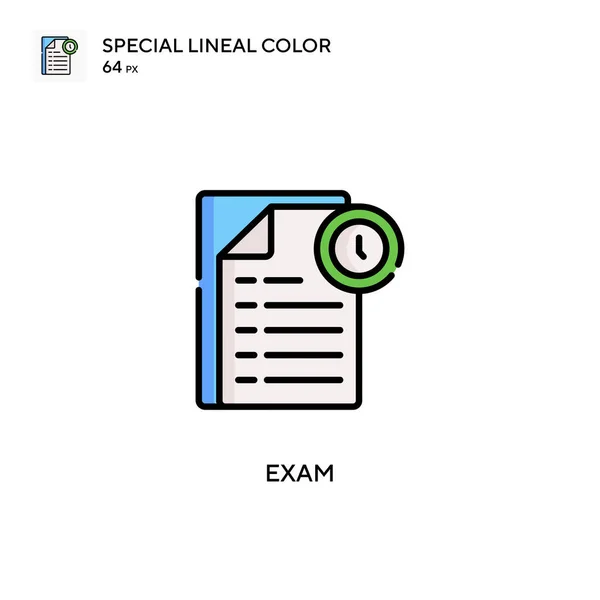 Esame Speciale Icona Vettoriale Colori Lineari Modello Disegno Simbolo Illustrazione — Vettoriale Stock