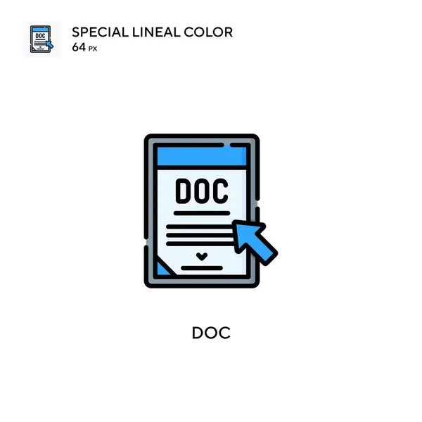 Doc Special Lineal Color Vector Icon Šablona Návrhu Symbolu Ilustrace — Stockový vektor