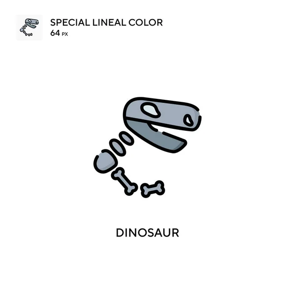 Dinosaur Special Lineal Color Vector Icon Illustration Symbol Design Template — Stock Vector