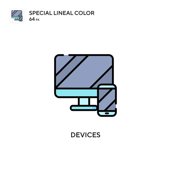 Dispositivos Ícone Vetorial Cor Linear Especial Modelo Design Símbolo Ilustração — Vetor de Stock