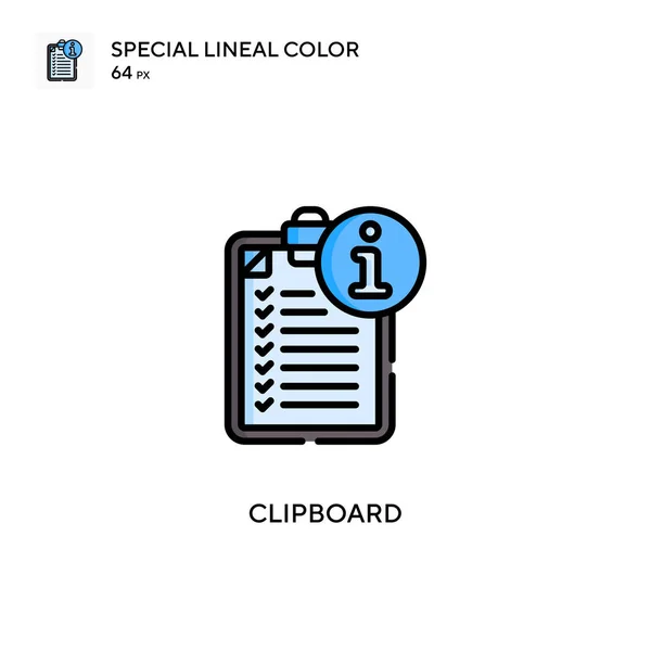 Clipboard Special Lineal Color Vector Icon Illustration Symbol Design Template — Stock Vector