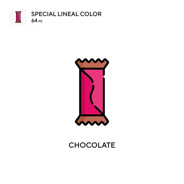 Chocolate Ícone Vetorial Cor Linear Especial Modelo Design Símbolo Ilustração — Vetor de Stock