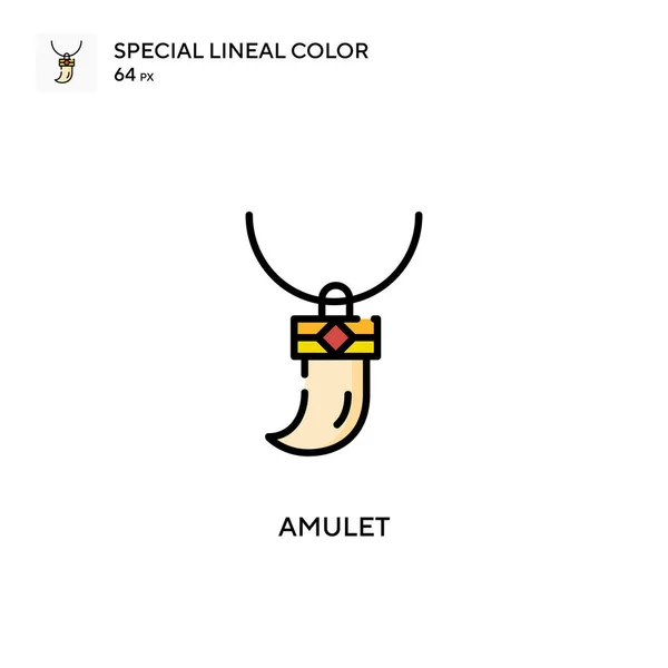 Amuleto Icono Especial Vector Color Lineal Plantilla Diseño Símbolo Ilustración — Vector de stock