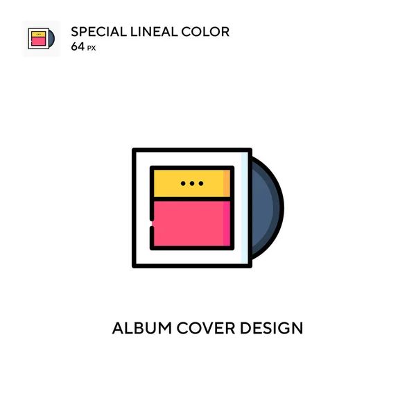 Album Cover Design Special Lineal Color Vector Icon Illustration Symbol — Stock Vector