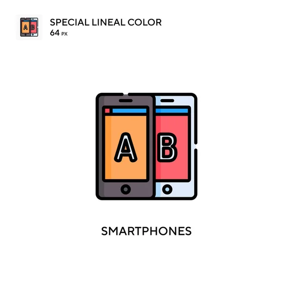 Smartphones Icono Especial Vector Color Lineal Plantilla Diseño Símbolo Ilustración — Archivo Imágenes Vectoriales