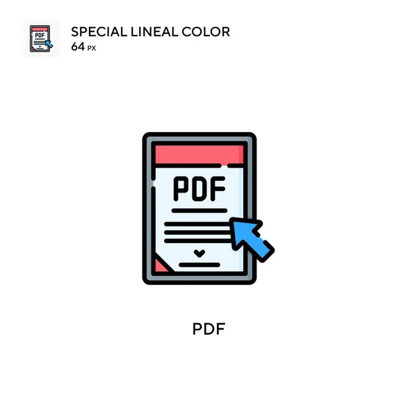 Pdf特殊线形彩色矢量图标 Web移动Ui元素的说明性符号设计模板 — 图库矢量图片