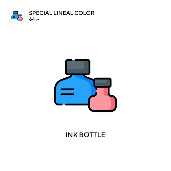 Tintenflasche Spezielles Lineares Farbvektorsymbol Illustration Symbol Design Vorlage Für Web — Stockvektor