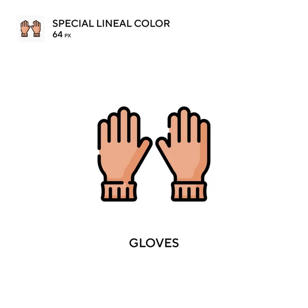 Γάντια Ειδικό Εικονίδιο Διάνυσμα Χρώματος Lineal Πρότυπο Σχεδίασης Συμβόλων Εικονογράφησης — Διανυσματικό Αρχείο