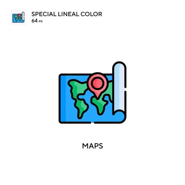Mapas Icono Especial Vector Color Lineal Plantilla Diseño Símbolo Ilustración — Archivo Imágenes Vectoriales