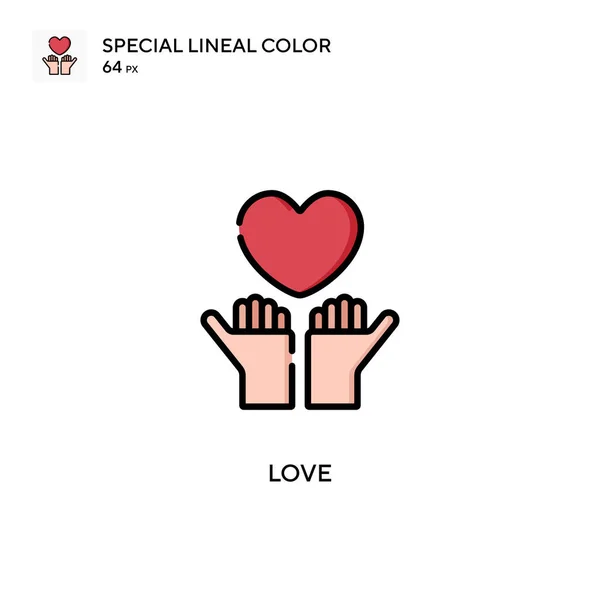 Amor Icono Especial Vector Color Lineal Plantilla Diseño Símbolo Ilustración — Vector de stock