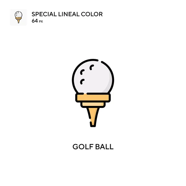 Golfbal Speciale Lineal Kleur Vector Pictogram Illustratie Symbool Ontwerp Sjabloon — Stockvector