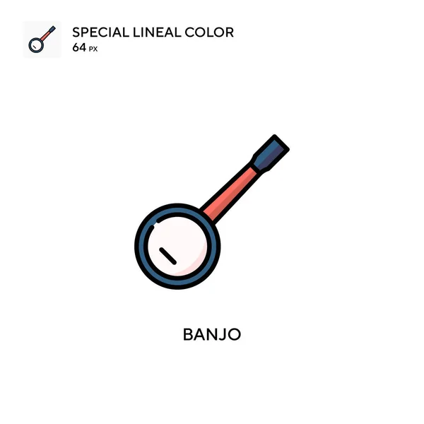 Banjo Spezielles Lineares Farbvektorsymbol Illustration Symbol Design Vorlage Für Web — Stockvektor