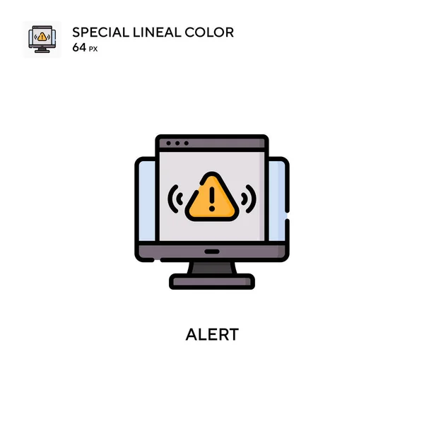 Waarschuw Speciale Lijnkleur Vector Icoon Illustratie Symbool Ontwerp Sjabloon Voor — Stockvector