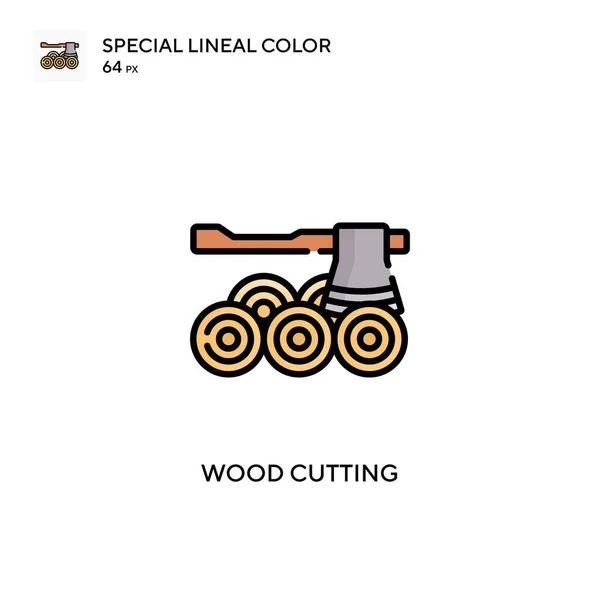 Holzschneiden Spezielles Lineares Farbvektorsymbol Illustration Symbol Design Vorlage Für Web — Stockvektor