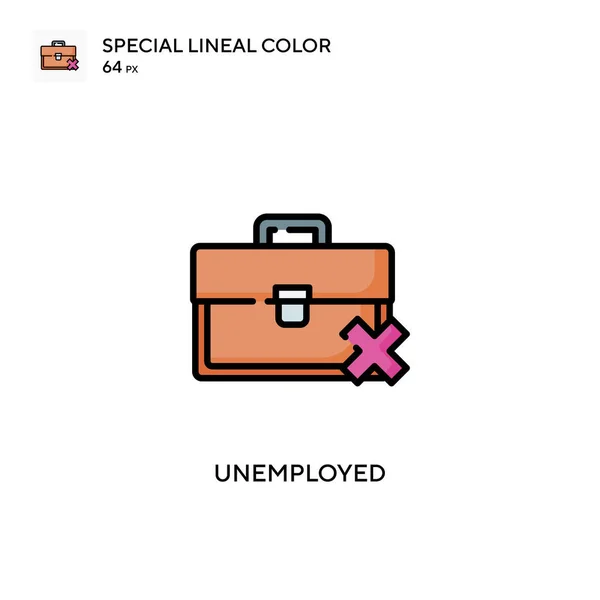 Unemployed Special Lineal Color Vector Icon Illustration Symbol Design Template — Stock Vector