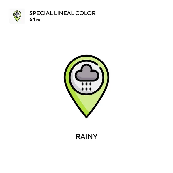 Rainy Special Lineal Icône Vectorielle Couleur Modèle Conception Symbole Illustration — Image vectorielle