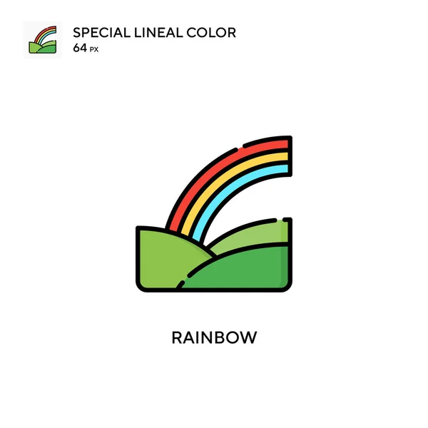 Rainbow Icono Especial Vector Color Lineal Plantilla Diseño Símbolo Ilustración — Vector de stock