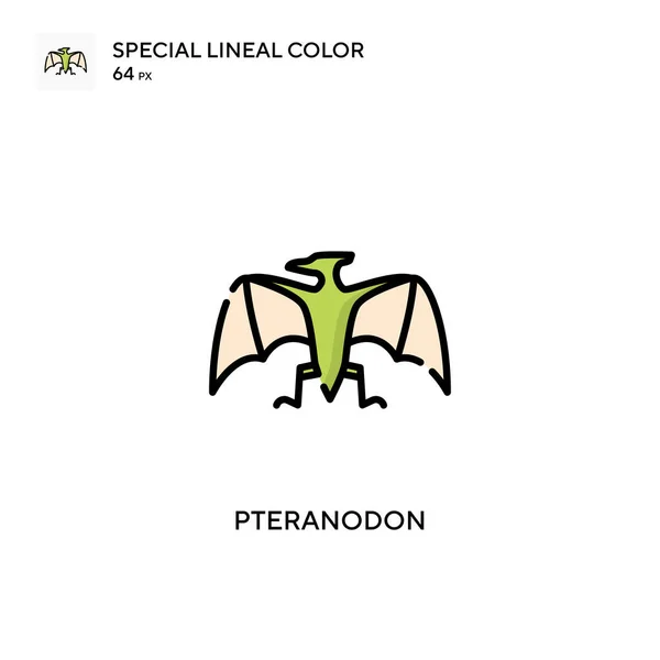 Pteranodon Spezielles Lineares Farbvektorsymbol Illustration Symbol Design Vorlage Für Web — Stockvektor