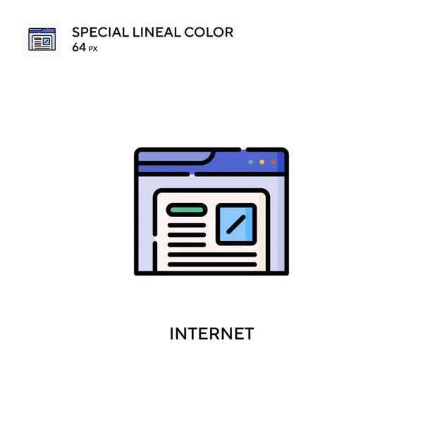 Інтернет Спеціальний Лінійний Колір Вектор Значок Шаблон Дизайну Символів Ілюстрації — стоковий вектор