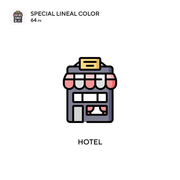 Hotel Special Lineal Color Vector Icon Illustration Symbol Design Template — Stock Vector