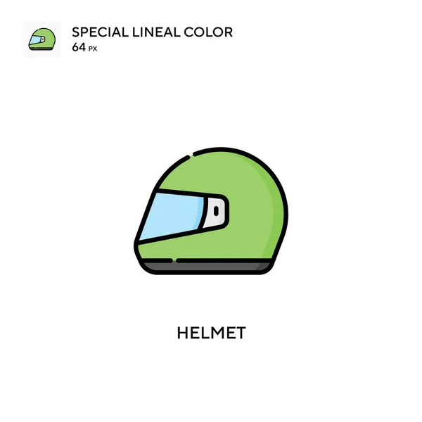 Helmet Special Lineal Color Vector Icon Illustration Symbol Design Template — Stock Vector