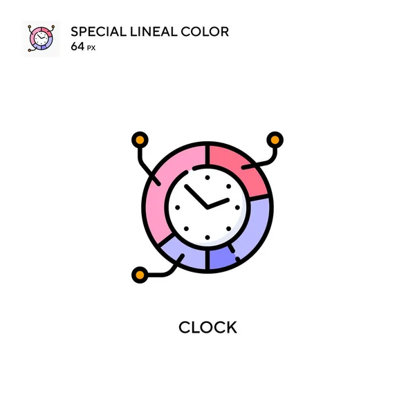 Klocka Speciell Linjal Färg Vektor Ikon Illustration Symbol Design Mall — Stock vektor