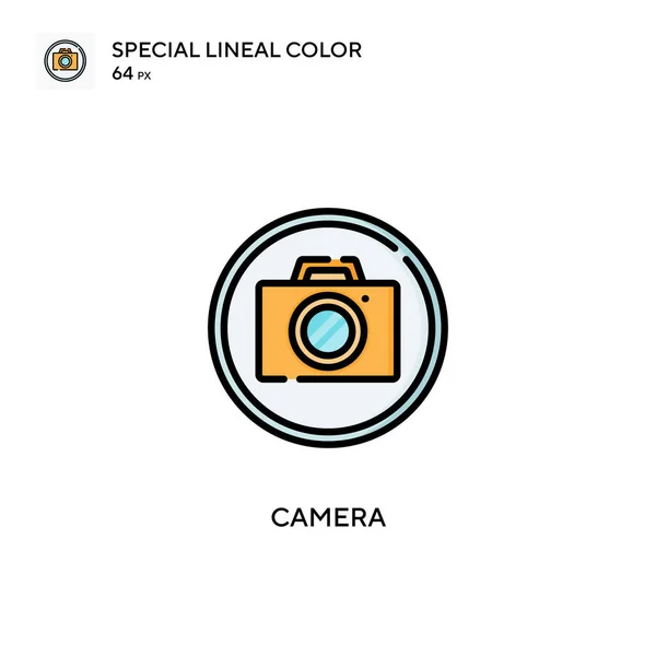 Kamera Spezielles Lineares Farbvektorsymbol Illustration Symbol Design Vorlage Für Web — Stockvektor