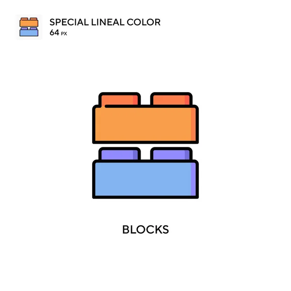 Блоки Спеціальна Піктограма Лінійного Кольору Шаблон Дизайну Символів Ілюстрації Елемента — стоковий вектор