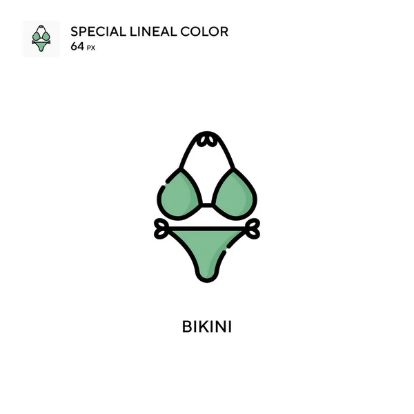 Bikini Specjalna Ikona Wektora Koloru Liniowego Ilustracja Szablonu Projektu Symbolu — Wektor stockowy