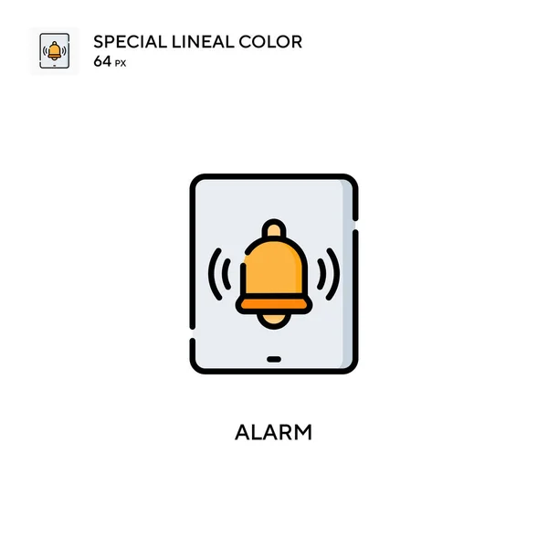 Alarm Speciale Lijnkleur Vector Pictogram Illustratie Symbool Ontwerp Sjabloon Voor — Stockvector